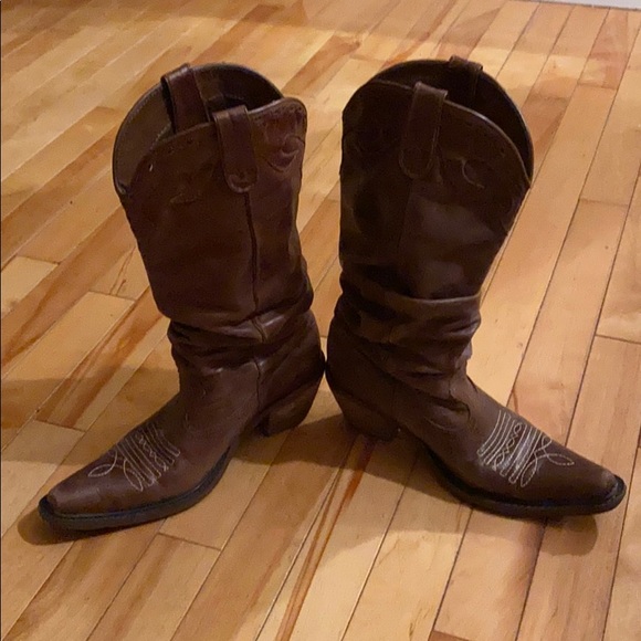Leather Steve Madden slouch cowboy boots - Picture 2 of 8